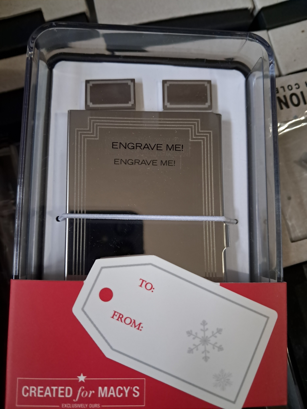 Macy's Polished Silver Engrave-Me Card Case